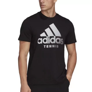 Koszulki sportowe męskie - Koszulka adidas Tennis Aeroready Graphic HA0971 - czarna - Adidas - grafika 1