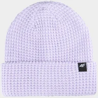 Czapki damskie - Czapka 4F Czarna Zimowa Damska Fioletowa 4FWAW25ACAPU558 Fioletowy - miniaturka - grafika 1