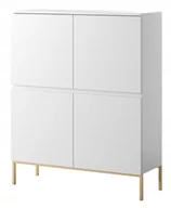 Komody - Komoda wysoka Bemmi 100 cm biała ze złotymi nogami Selsey Design - miniaturka - grafika 1