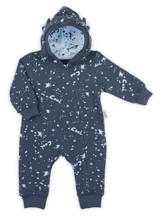 Niemowlęcy pajac dresowy w plamki granatowe Nicol,r.56 - Pajacyki dla niemowląt - miniaturka - grafika 1