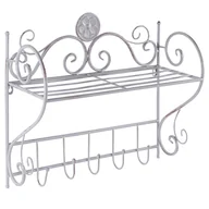 Szafki łazienkowe - Metalowa Półka Łazienkowa Wisząca Szara Osorno - miniaturka - grafika 1