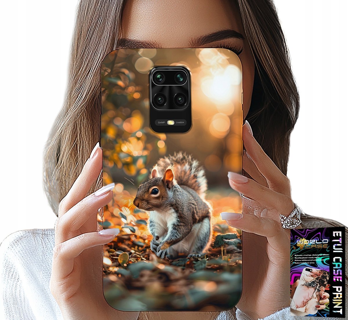 ETUI DO XIAOMI NOTE 9 PRO / 9S - SŁODKA WIEWIÓRKA, CASE Z WŁASNYM MOTYWEM