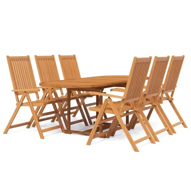 Zestaw Mebli Ogrodowych z Litego Drewna Akacjowego, Stół (160-240)x100x75
