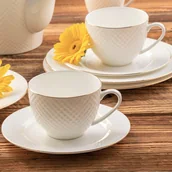 Filiżanki - Komplet filiżanek do kawy herbaty porcelanowych 250 ml 6 sztuk BARI GOLD - miniaturka - grafika 1