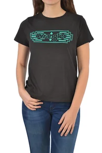 WRANGLER SS GRAPHIC TEE FADED BLACK CZARNY T-SHIRT DAMSKI - Koszulki i topy damskie - miniaturka - grafika 1