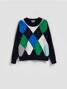 Reserved - Sweter z wełną - granatowy - Swetry damskie - miniaturka - grafika 1