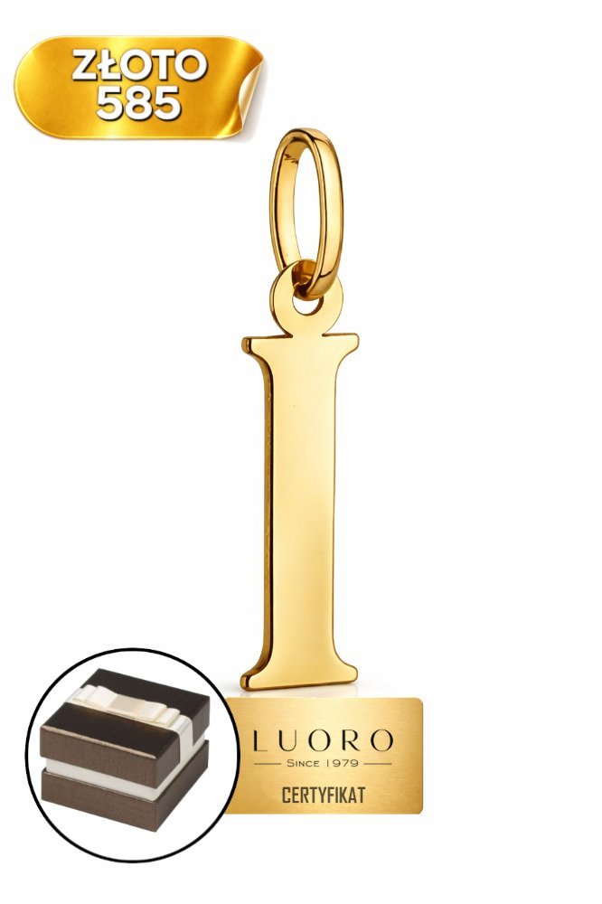 ZAWIESZKA ZŁOTA 585 14K LITERKA I ŻÓŁTE ZŁOTO ELEGANCKA 24 MM
