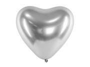Balony i akcesoria - Party Deco Balony lateksowe Serca Glossy srebrne - 30 cm - 50 szt. CHB2-018-50 - miniaturka - grafika 1