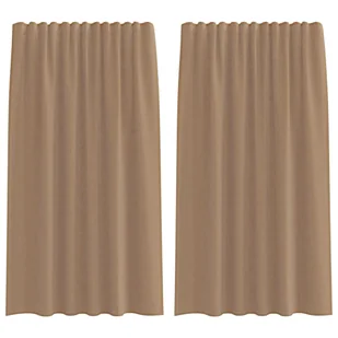 vidaXL Zasłony woalowe z kieszeniami na drążek 2 szt. Jasnobrązowe - Zasłony vidaXL Zasłony woalowe z kieszeniami na drążek 2 szt. Jasnobrązowe - Zasłony - miniaturka - grafika 1