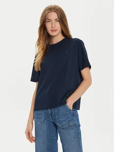 Tommy Hilfiger T-Shirt Modern Flag WW0WW43597 Granatowy Relaxed Fit - Koszulki i topy damskie - miniaturka - grafika 1
