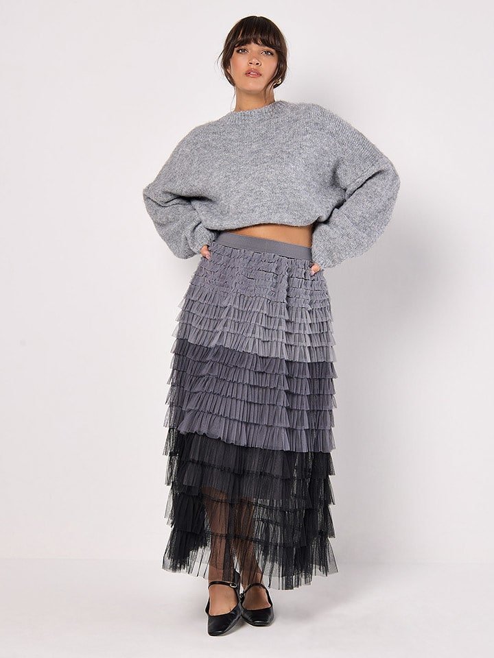 Apricot Spódnica tiulowa w kolorze szaro-czarnym