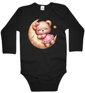 Body dla niemowląt - Body dziecięce Miś W Różowej Sukience Tulący Księżyc Dzień Misia 74/80 - miniaturka - grafika 1