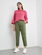 Spodnie damskie - SAMOON Spodnie z elastycznej bawełny Greta Zielony 46/L - miniaturka - grafika 1