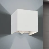 Lampy ogrodowe - ORION Kinkiet zewnętrzny LED Cube-S, biały, metalowy, czujnik ruchu - miniaturka - grafika 1