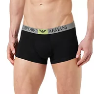 Paski - Emporio Armani Męski pasek Eagle Label Elastic Band Trunk, czarny, M - miniaturka - grafika 1