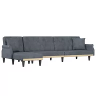 Narożniki - Sofa rozkładana L, ciemnoszara, 271x140x70 cm, aks - miniaturka - grafika 1