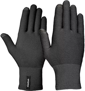 Rękawiczki - GripGrab Liner cienkie rękawiczki rowerowe Merino z ekranem dotykowym na zimę unisex-dla dorosłych, czarne, XL/XXL - grafika 1