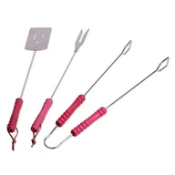 Akcesoria do grilla - Zestaw przyborów do grillowania SKAUT, czerwony, 3 elementy - miniaturka - grafika 1