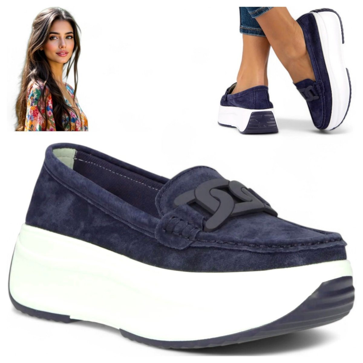 Mokasyny Damskie SKÓRZANE FILIPPO Półbuty Wygodne Lordsy na platformie 39