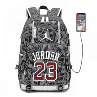 Plecaki - Nba Peripheral Series Star Logo Wielofunkcyjny plecak USB Luminous Fluorescent Backpack-jordan - miniaturka - grafika 1