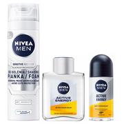 Zestawy kosmetyków męskich - Nivea Men Active Energy Trio Zestaw Kosmetyków (Pianka do golenia 200ml, Balsam po goleniu 100ml, Antyperspirant 50ml) 083575 - miniaturka - grafika 1