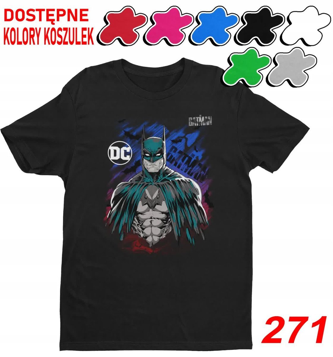 Dziecięca Koszulka T-Shirt Z Nadrukiem Wybór Anengers Dc Batman -M 134-140