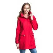 Kurtki damskie - Trespass damskie Rainy Day deszczu kurtka z kapturem einrol regulowanej wysokości, czerwony, s FAJKRAM20002_REDS - miniaturka - grafika 1