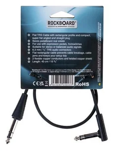RockBoard Flat TRS 40S BK 40cm kabel jack stereo prosty kąt czarny - Kable - miniaturka - grafika 6