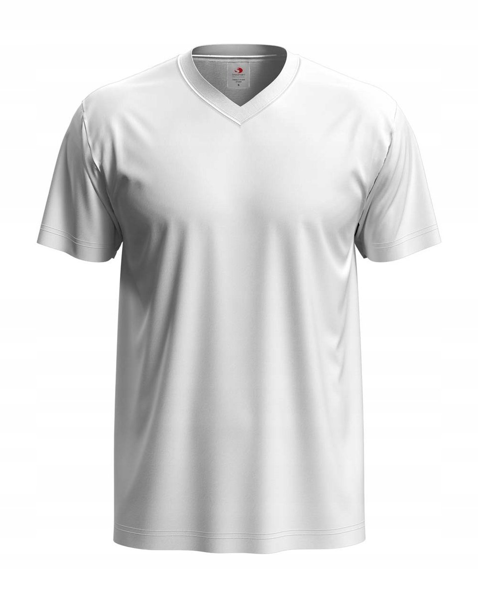 Koszulka męska T-shirt ST2300 Stedman Classic V Men White DUŻY ROZMIAR 3XL