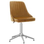 Fotele i krzesła biurowe - vidaXL Obrotowe krzesło biurowe brązowe tapicerowane aksamitem 3090034 - miniaturka - grafika 1