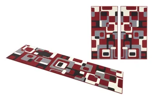 HANSE Home Wzornictwo ochraniacz na łóżeczko dziecięce retro Czerwony/Szary/czarny/kremowy-częściowe 102014_1x 70x240 - Dywany - miniaturka - grafika 1