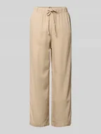 Spodnie damskie - Szerokie spodnie z mieszanka wiskozy i lnu model 'GOA' - miniaturka - grafika 1