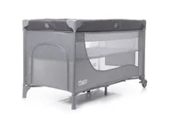 Łóżeczka i kojce - PlusBaby Łóżeczko turystyczne dwupoziomowe 003 dark grey/grey - miniaturka - grafika 1
