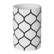 Kubki na szczoteczki do zębów - Kubek Net 8 x 8 x 11,5 cm czarno-biały - miniaturka - grafika 1