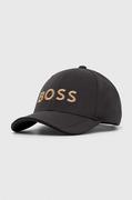 Czapki męskie - Boss Green czapka z daszkiem BOSS GREEN kolor szary z aplikacją - miniaturka - grafika 1