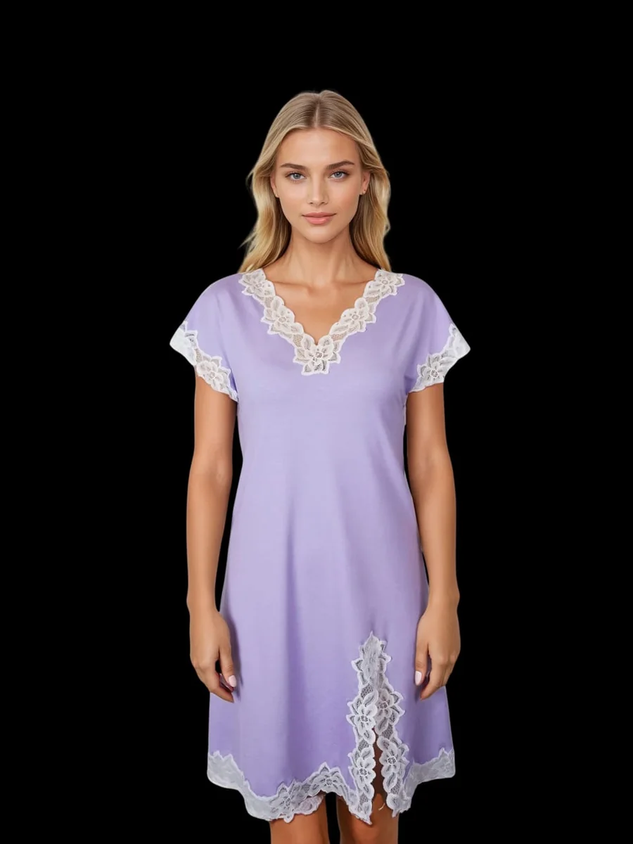 Livia Koszulka Nocna lila/ecru (2XL) - Eldar