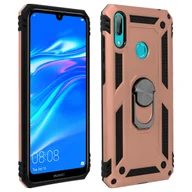 Etui i futerały do telefonów - Huawei Y7 2019 Etui Bi Material Sztywne Miękkie magnetyczne Podstawka z pierścieniem Różowe złoto - miniaturka - grafika 1