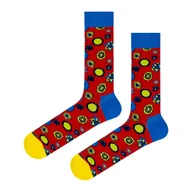 Skarpetki męskie - Skarpety kolorowe czerwone we wzory i kwiatki EM 27 - EM Men's Accessories - miniaturka - grafika 1