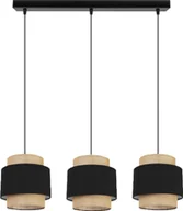 Lampy sufitowe - Lampa wisząca Solar Lampa wisząca sufitowa żyrandol BOHO len i czerń 3 żarówki - miniaturka - grafika 1