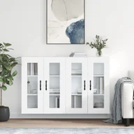 Szafki nocne - vidaXL Wiszące szafki, 2 szt., białe, materiał drewnopochodny - miniaturka - grafika 1