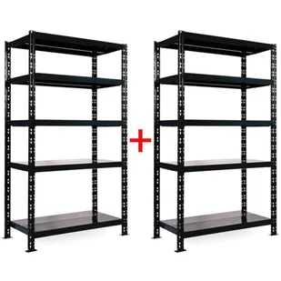 Regał półkowy 1+1 GRATIS, 1800x1600x600 mm, 5 półek, nośność półki 200 kg, podstawowy - Szafy i regały magazynowe - miniaturka - grafika 1