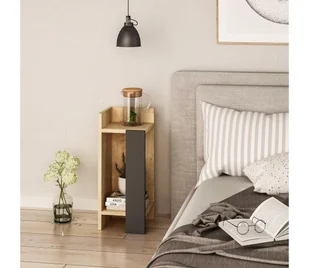 Szafka nocna ELOS 60x25 cm brąz/antracyt - Szafki nocne Szafka nocna ELOS 60x25 cm brąz/antracyt - Szafki nocne - miniaturka - grafika 1