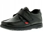 Buty dla dziewczynek - Kickers Półbuty Dziecięce Skórzane Rzepy 22 Żtg - miniaturka - grafika 1