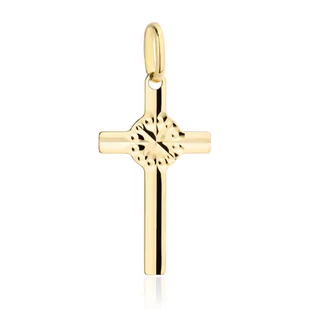 Krzyżyk złoty z diamentowaniem - Biżuteria religijna - miniaturka - grafika 1