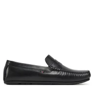 Mokasyny męskie - Mokasyny Tommy Hilfiger Corpoarte Hilfiger Lth Driver FM0FM04810 Czarny - miniaturka - grafika 1