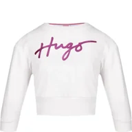 Bluzy dla dziewczynek - HUGO KIDS Bluza | Cropped Fit - miniaturka - grafika 1