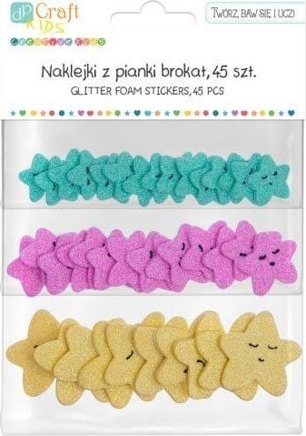 Dalprint Naklejki z pianki brokat DPCRAFT Gwiazdki 45szt.