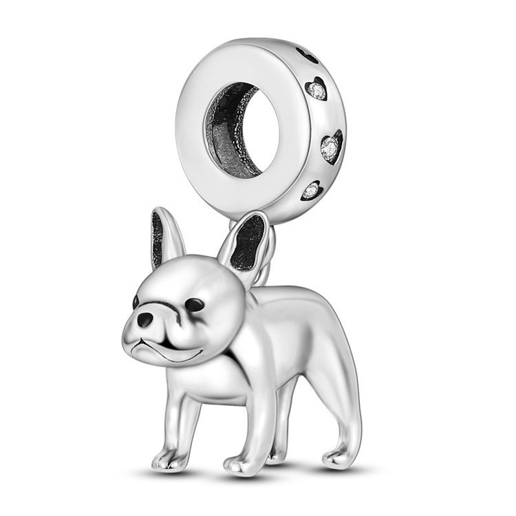 Zawieszka SREBRO 925 Charms koralik Pies Buldog Francuski