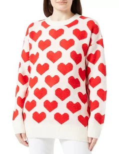 Sookie Damski sweter z dzianiny 12425456-SO01, wełniany biały czerwony, XS/S, Wełna biała, czerwona, XS-S - Swetry damskie - miniaturka - grafika 1