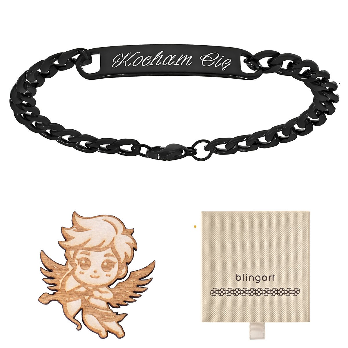 Bransoletka z GRAWEREM męska / damska pancerka